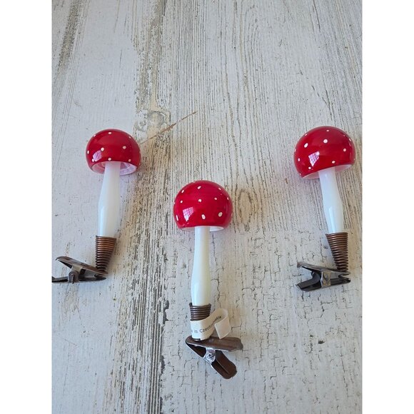 unbranded Other - Vintage Czech glass mushroom clip ornament Xmas tree unique